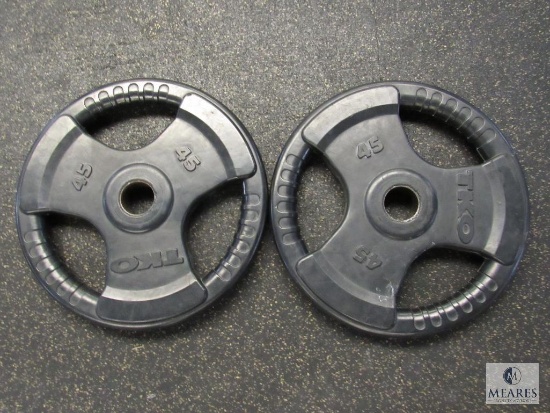 Pair TKO Tri-Grip Weight plates - 45 lbs each