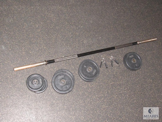 Weight bar set - with weights - includes (2) each 10, 7.5, 5 and 2.5 lbs with bar clamps