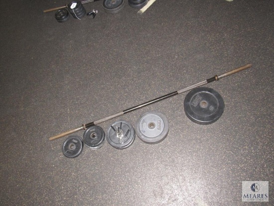 Weight bar set - with weights - includes (2) each 10, 7.5, 5 and 2.5 lbs with bar clamps