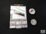 Lot Training Heart Rate Target Chart & 2 Wall Clocks