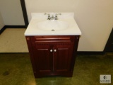 Vanity with Sink and Chrome Faucet Set 2 Door Cabinet