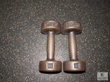 Pair of York 8 lbs steel dumbbells