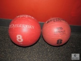 Lot of 2: 8-pound SPRI Xerball Medicine Balls