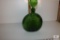 Vintage Green Pressed Glass Decanter