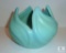 Vintage VAN BRIGGLE Signed Pottery Art Lotus Curved Petal Flower Pot Vase Bowl Blue 6.5