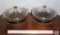 Matching Pair Georges Briard 2 QT LIDDED DISH Anchor Hocking Fire King Casserole Glass Dishes w/