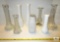 Lot of assorted Milk & Clear Glass Bud Flower Vases