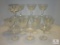 Lot 15 Crystal & Etched Glass Sorbet Dessert / Champagne Stemmed Glasses