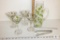 Martini Glasses and Pitcher with Decorative Hand-painted Olive Design