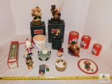 Lot of Assorted Christmas Decorations, Santa, Figurines - See photos