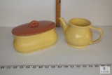 Vintage Brush McCoy P28 Pottery Dish with Lid and Pitcher