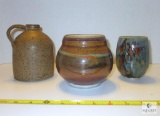 Lot of 3 Pottery Pieces All Signed by Artist Jug Bowl and Cup