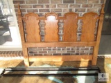 Solid heavy Wood Headboard Full Size Bed with Side Rails