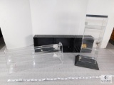 Lot of Assorted Commercial Display Cases, Clear Display Cases, Black Display Case, Plastic Case