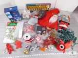 Lot of Assorted Christmas Decorations, Lights, Ornaments, Tree Toppers, Tree Skirts