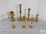 Lot of 7 Candle Holders, Solid Brass Candle Holders