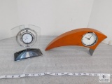 Lot of 2 Unique Clocks, Spherical Rotating Clock, Quartz Clock