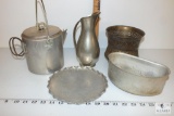 Aluminum pans, coffee pot, pitcher, etc