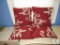 Lot of 4: Throw Pillows - Red Color