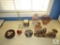 Lot assorted Candle Holders, Decorative Items, and Faux Bird nest