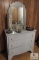 Vintage Wood 3-Drawer Dresser with Swivel Mirror