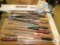 Lot Assorted Large Hand Tools Hammer Screwdrivers Pop Rivet Tool New 25' Wire Cable and more