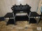 Modern Style Entertainment center Table Shelf Black & Nickel finish