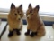 Lot of 2: Statues made with real fox fur