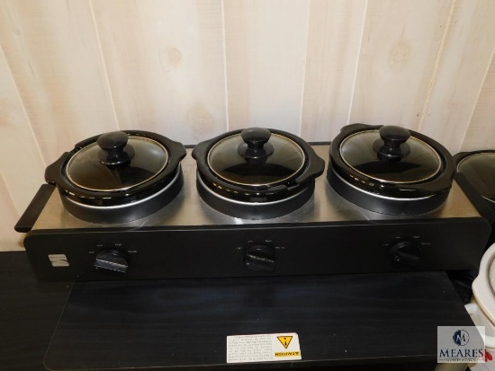 Kenmore 3-Pot Heater Crock Pot Buffet Style