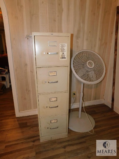 HON 4-Drawer File Cabinet & Lasko Pedestal Fan