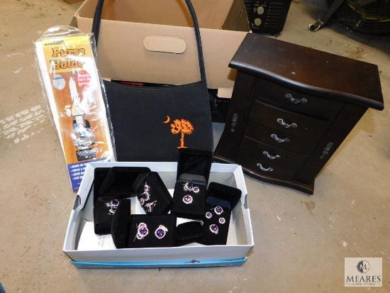 Lot Jewelry Box, New Costume Jewelry, Ladies Purse & Purse Holder