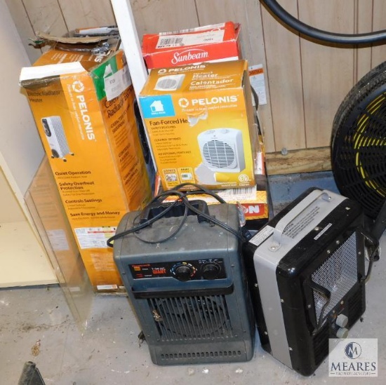 Large Lot Electric Heaters Some New in the box