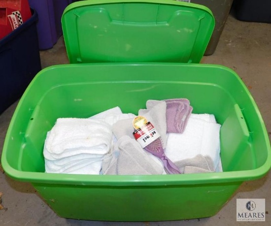 Tote lot of Towels and Washcloths - Cleaning Rags
