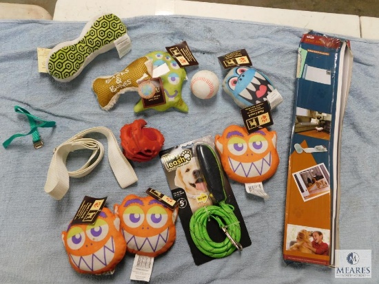 Lot Dog Leash, Stay Away Training Mat, and Chew Toys