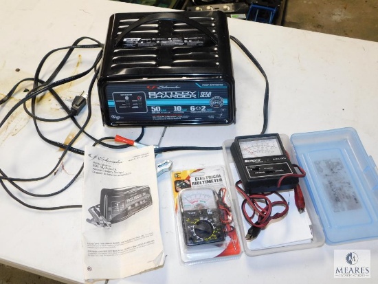 Lot Schumacher SE50 Battery Charger, Multitester and Sunpro Dwell Tach