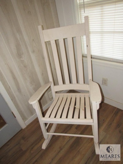 White Wood Rocking Chair Indoor or Outdoor