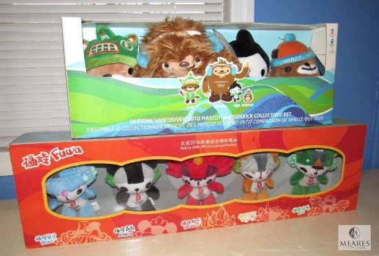 Lot of 2: Unused Olympic Mascot Collectible Plush Beijing 2008 & Vancouver 2010 Summer & Winter