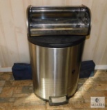 Lot Stainless Steel Trash Can and Bread Box