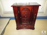 Wood Jewelry Chest Box with Glass windows