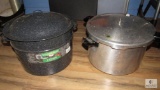 Lot of (2) Large Stock Pots and (1) Pressure Cooker