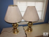 Lot of 2: Brass finish Table / Desk Lamps