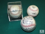 Lot of (3) Baseballs: One Signed by Several Atlanta Braves Tom Glavine, Chipper Jones, Mark Lemke,