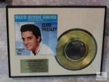 Framed Elvis Presley Limited Edition 35th Anniversary Blue Suede Shoes Etched Gold Plated Record