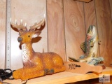 Lot Deer Table light, Pacific Trout Figurine and Boom Box Turkey call