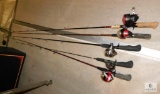 Lot of (5) Fishing Rods and Reels Zebco, Abu Garcia and more brands