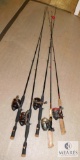 Lot of (5) Fishing Rods and Reels Zebco & Abu Garcia