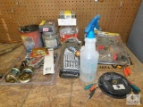 Bench lot Electrical Clips, Steel Wool, Fasteners, Trimmer line, deadbolts and more