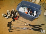 Lot of Calaway Golf Clubs, Golf Shoes, and assorted Items