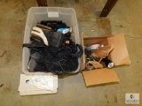 Lot Various Straps, Maglite Flashlight, Gloves, Paint Rollers