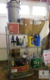Metal Storage Shelf with Oil and Antifreeze & Cleaners